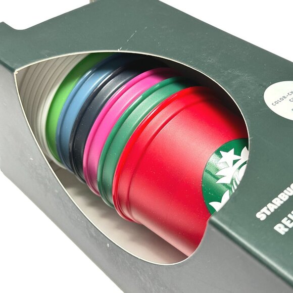 Starbucks Color Change Cups With Lids 16 oz Box of 6 Party New in Box - Picture 2 of 6